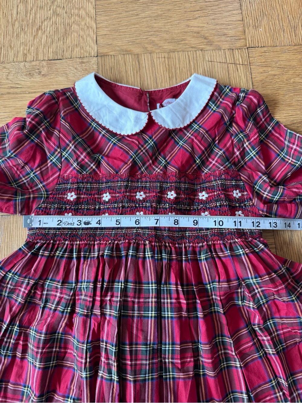 NWT Confiture for Trotters 10/11 Years Girls Dress Plaid Red Smocked Tartan - Picture 7 of 9